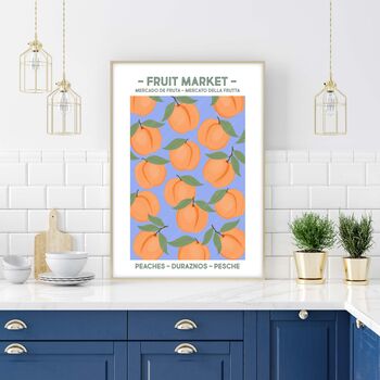 Peaches Fruit Market Poster, 4 of 6