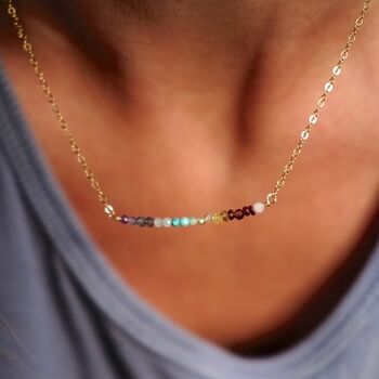 Real Gemstone Rainbow Necklace, 5 of 10