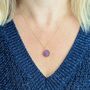 Amethyst February Birthstone Necklace, Gold Plated, thumbnail 2 of 7