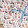 Valentines Treats Wrapping Paper Roll Or Folded, thumbnail 1 of 2