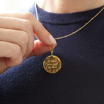 Engraved Message Organic Disc Necklace, 2 of 7