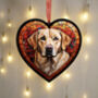 Labrador Stained Glass Effect Heart Suncatcher, thumbnail 9 of 9