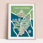 Warwickshire Map Print, thumbnail 1 of 2