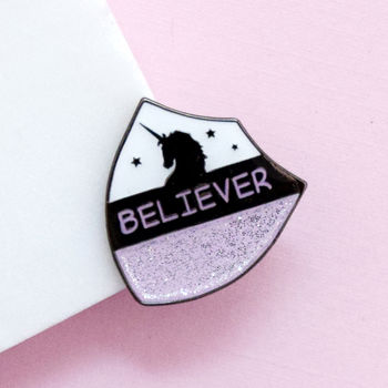 25mm Unicorn Believer Crest Enamel Pin Badge, 2 of 7