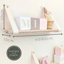 Wooden Nursery Shelf Pair With Pink Cotton Brackets, thumbnail 6 of 9