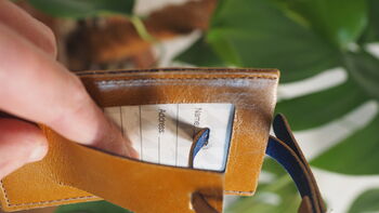 Personalised Leather Luggage Tag With World Map, 8 of 12