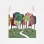 Colourful Trees Print, thumbnail 2 of 4