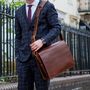 Personalised Leather Messenger Bag For Men ' Ryton ', thumbnail 1 of 12