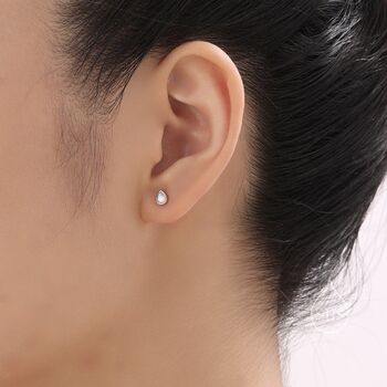 Tiny Moonstone Droplet Stud Earrings, 4 of 10