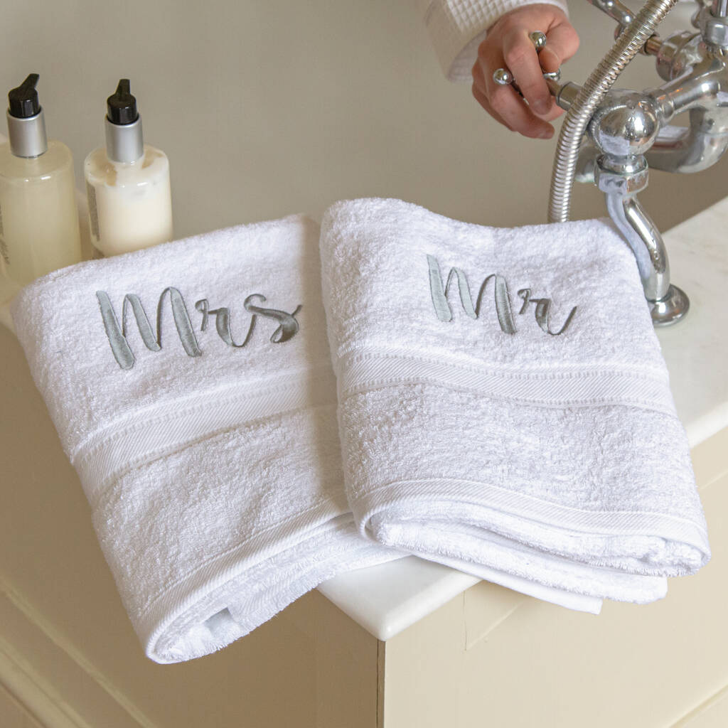 Mr And Mrs Bath Towels Set By Duncan Stewart | notonthehighstreet.com