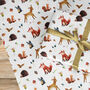 Hedgehog Fox Gift Wrapping Paper Roll Or Folded, thumbnail 1 of 3