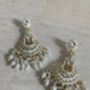 Meenakari White Gold Plated Dangle Indian Earrings, thumbnail 7 of 7
