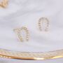 Sterling Silver Horseshoe Stud Earrings With Sparkling Cz Crystals, thumbnail 5 of 12