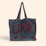 Love Velvet Embroidered Tote Bag | Various Colours Available, thumbnail 4 of 12