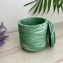 Smooth Emerald Green Storage Pot With Lid, thumbnail 2 of 7