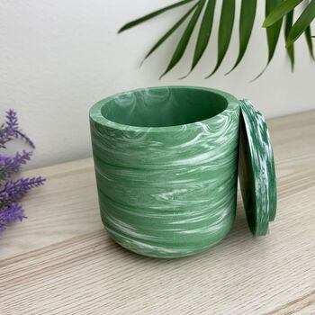 Smooth Emerald Green Storage Pot With Lid, 2 of 7