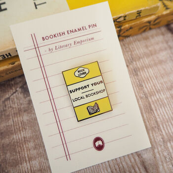 'Support Your Local Bookshop' Enamel Pin Badge, 4 of 5