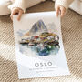Oslo Norway Travel Print, thumbnail 2 of 7