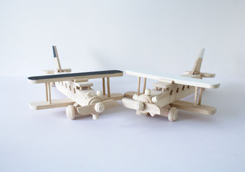 Handcrafted Wooden Biplane Toy, 4 of 7