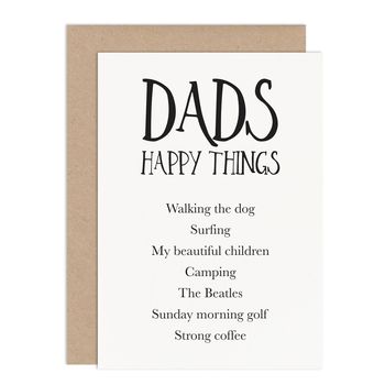Personalised 'Happy Things' Card For Dad, 2 of 2