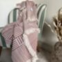 Hestia Modern, Striped Cotton Blanket Pink Terracotta, thumbnail 3 of 12
