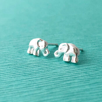 Personalised Silver Elephant Earrings, 2 of 3
