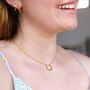 Rainbow Crystal Horseshoe Necklace In Gold Plating, thumbnail 3 of 5