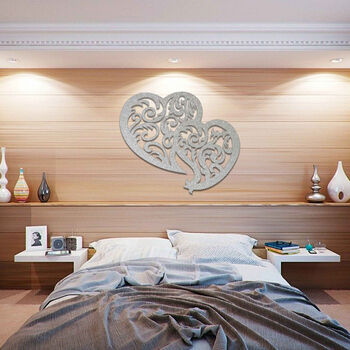 Metal Hearts Wall Art Bedroom Hanging Decor, 10 of 12