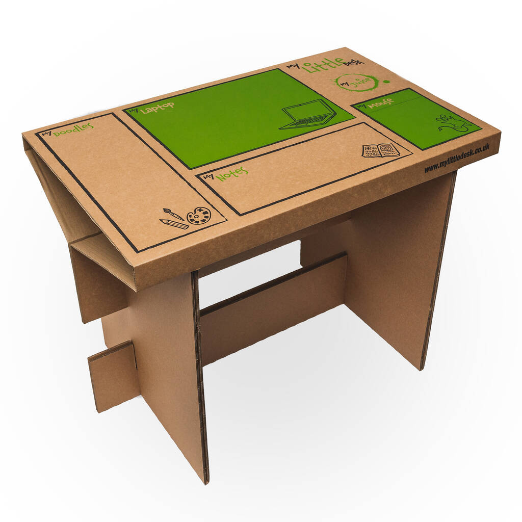 'let's Work' Children's Cardboard Desk Kit By My Little Desk