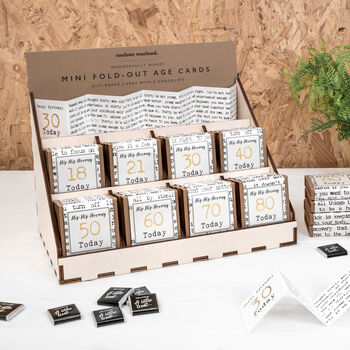 Milestone Birthday Boxed Mini Fold Out Card With Chocolate, 6 of 9