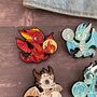 Set Of Four Elemental Dragon Enamel Pins, thumbnail 3 of 5