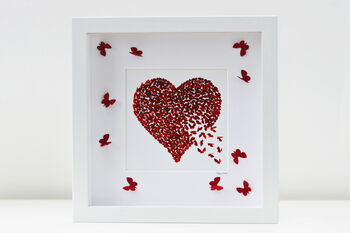 Framed Butterfly Ruby Wedding Anniversary Heart Print, 2 of 3