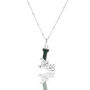Solid Silver L Initial Necklace With Green Marble, thumbnail 1 of 6