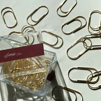 Large Metal Gold Paper Clips, Set Of 25, 3 of 4