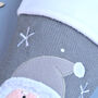 Personalised Grey Knitted Stocking With Santa, thumbnail 4 of 4