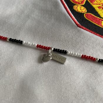 Manchester United Football Fan Mufc Bracelet With Heart Charm, 4 of 5