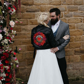 Black Cropped 'Love Forever' Wedding Jacket, 4 of 10