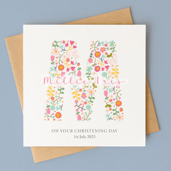 Personalised Christening Card – Any Letter, 4 of 6