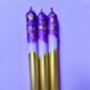 Purple And Gold Glitter Christmas Candles 'Gilded Plums', thumbnail 4 of 4