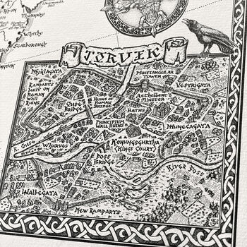 Viking Britain Map Hand Drawn Fine Art Print, 6 of 12
