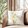 Personalised Birth Flower Cushion | Birthday Gift For Her, thumbnail 1 of 8