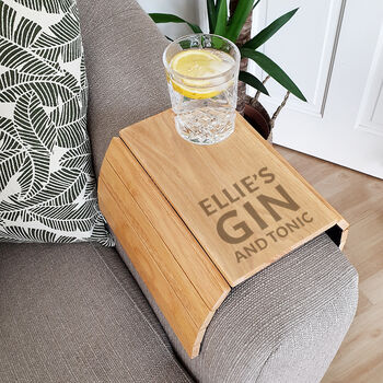 Personalised Wooden Sofa Tray With Message, 3 of 4
