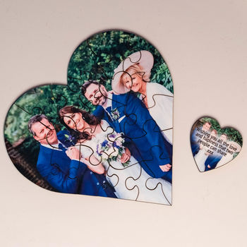 Personalised Wooden, Heart Shaped Photo Puzzle, 3 of 6