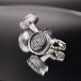 Silver Antique Cufflinks Vintage Crystal, thumbnail 3 of 5