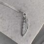 Sterling Silver Silver Feather Necklace, thumbnail 4 of 12