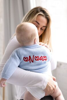 Valentines Heart Embroidered Personalised Romper, 3 of 11