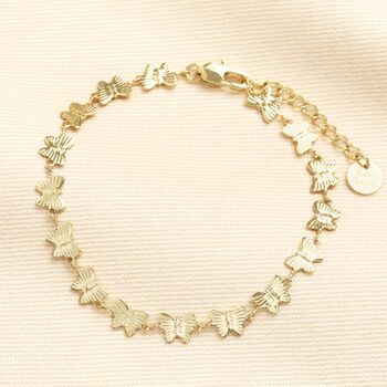 Stainless Steel Butterfly Chain Bracelet In Gold Plating, 2 of 5