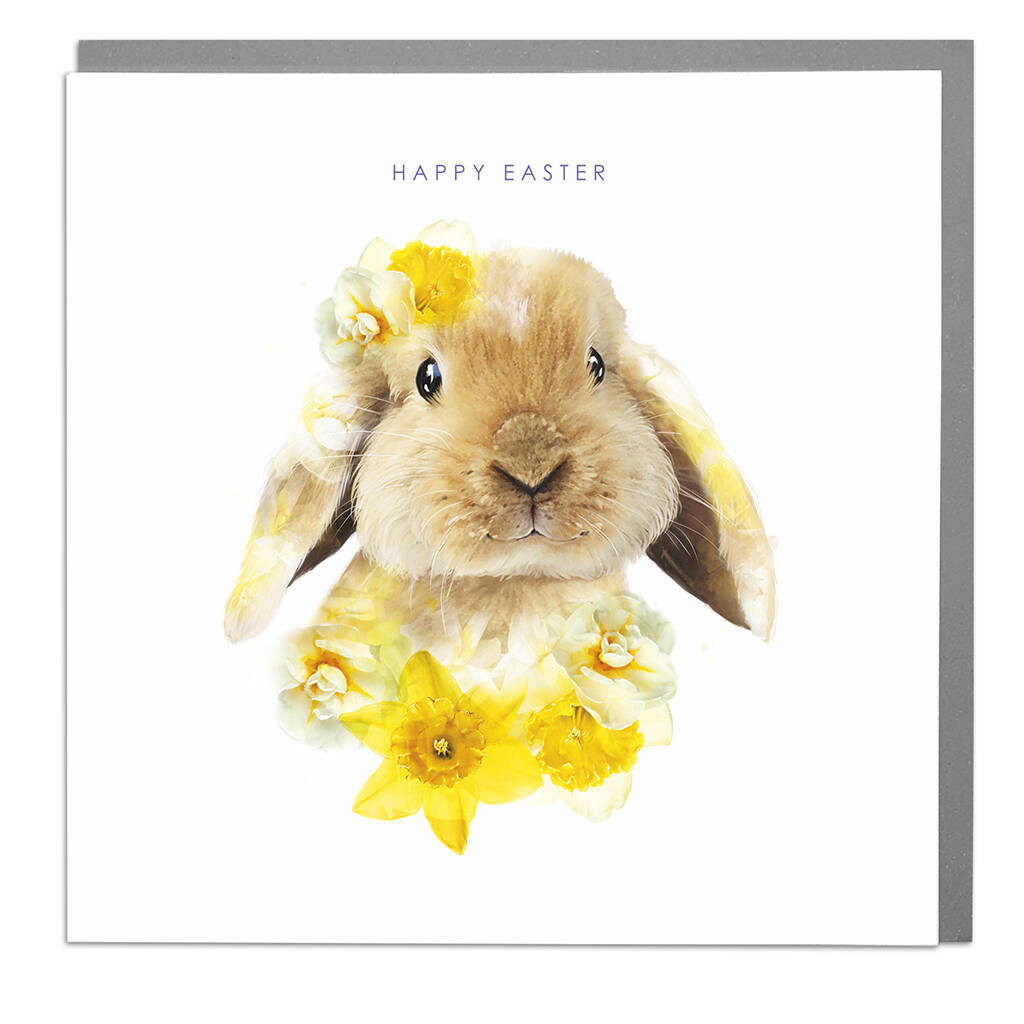 Easter Card Lop Ear Bunny By Lola Design Ltd