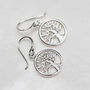 Sterling Silver Dangly Tree Of Life Earrings, thumbnail 4 of 10
