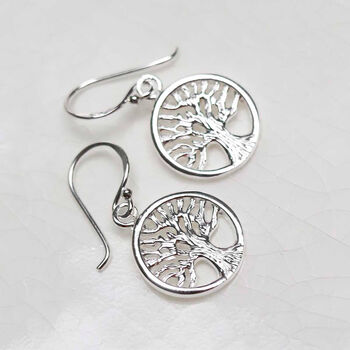 Sterling Silver Dangly Tree Of Life Earrings, 4 of 10